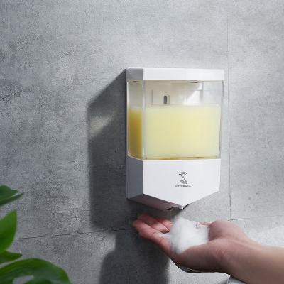 China Modern Design Double High Smart Electric Soap Dispenser 650ML Hands Free Touchless Automatic Wall Mounted Hand Soap Gel Dispenser for sale