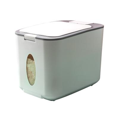 China AnKou 14L Plastic Cereal Rice Dispenser BPA Free Food Storage Boxes Airtight Freshness Preservation Bins for sale