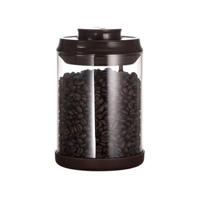 China AnKou High Freshness Retention Borosilicate Glass Jars With Lids Airtight Tea Sugar Coffee Canister With CO2 Valve - Airtight Coffee Canister for sale