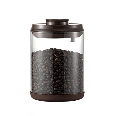 China AnKou High Freshness Retention Borosilicate Glass Jar Tea Sugar Coffee Canister With CO2 Valve Glass Tea Sugar Canisters Coffee 1700ml for sale