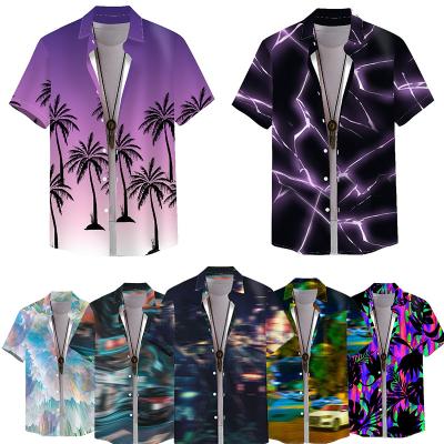 China Custom Wholesale Breathable Single Breasted Hawaii Plus Size Beach 3D Digital Print Flower Shirt for sale