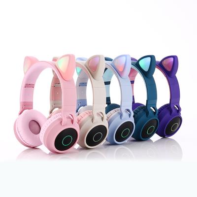 China TSD-HPM03 direct bluetooths LED headphone OEM headband earphone factory supply earphone cat ears wireless earphones for sale