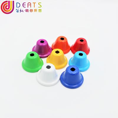 China Wholesale Metal Musical Instrument Percussion Desktop Plastic Bell Gave 8 Eight Tones Metal Rainbow Color Music Kids Toy Hand Bells for sale