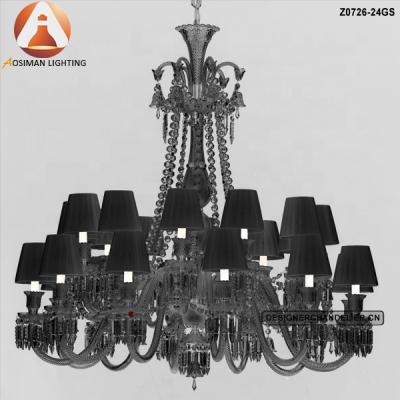 China 24 Gray Deluxe Modern Light Smoky Chandelier with Crystal for sale