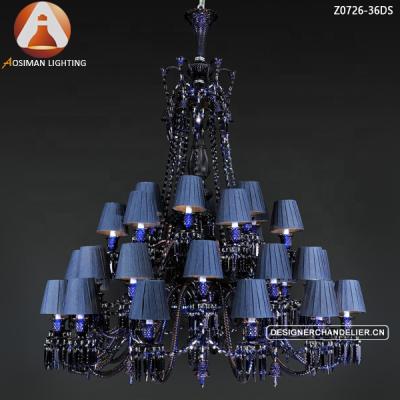 China Contemporary 36 Light Baccarat Style Chandelier Crystal In Blue Color for sale