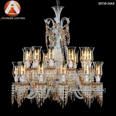 China Mid Century Crystal Gold Chandeliers and Pendant Lights for sale