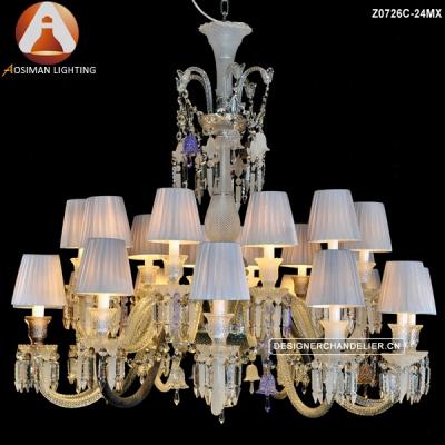 China Modern Baccarat 24 Light Multiple Color Crystal Chandelier for sale