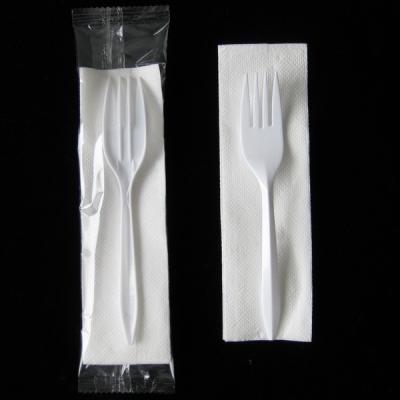 China Airline Disposable Use Plastic Cutlery Kits Including Spoon & Napkin & Fork Knife Cutlery Sets for sale