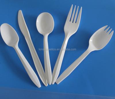 China Disposable 2.4g Heavy And 146mm Long Black Disposable Plastic PP Fork Or Spork for sale