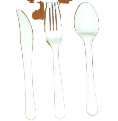 China Disposable Plastic Heavy Weight Disposable PS Tableware Spoon Knife Fork Set for sale