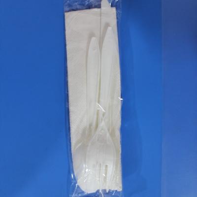 China Disposable Plastic Cutlery Package (Fork Knife Spoon Napkin) for sale