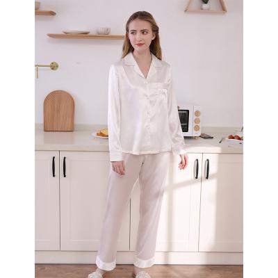 China Mulberry luxury 100% pure silk pajamas QUICK DRY silk long pajamas set women sleepwear for sale