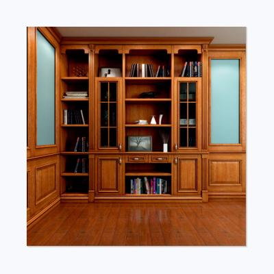 China (Size) Antique Furniture Traditional Style Bookcase Storage Adjustable Luxury Solid Wood Custom Shelf for sale