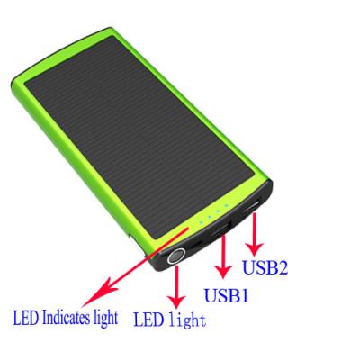 China 8000mAh portable solar power banks high efficiency power charging for sale