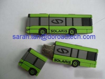 China Bus Shaped PVC USB Flash Drives, 100% Original and New Memory Chip for sale