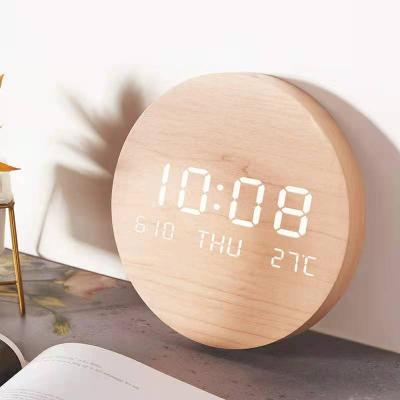 China LUMINOVA New Product Factory Price Mini Cute Small Wooden Wall Clock Can Be Customized Digital Wall Clocks for sale