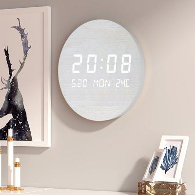 China Simple Design Class 2021 Usb Wire White Luxury Led Round Wall Clock Digital Wall Clock Electric Wall Clock Big Round for sale