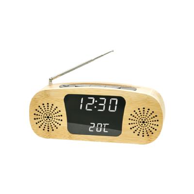 China New Design Best Radio Selling Classic Style Led Temperature Digital Radio AM FM Wooden Alarm Clock for sale