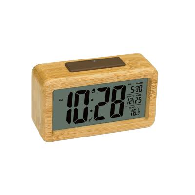 China Files Digital LCD Display Alarm Clock With Wood And ABS Material Nap Function Concise Design Digital Clock for sale