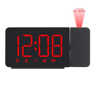 China New Arrival Dual Radio Alarm Laser Ceiling Clock Projector Hotsale Weather Station Table Projection Alarm Clock For Bedroom for sale