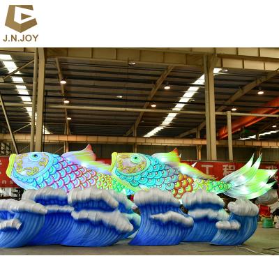 China Modern Theme Park Cartoon Fish Lantern Steel Frame, LED Bulb, Silk Cloth, Etc for sale