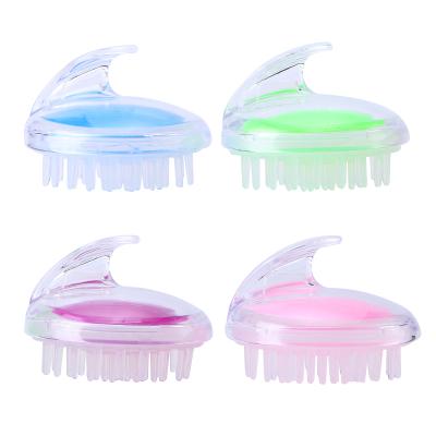 China Waterproof Transparent Shampoo Brush Silicone Massage Brush Hair Scalp Massager Shampoo Brush for sale