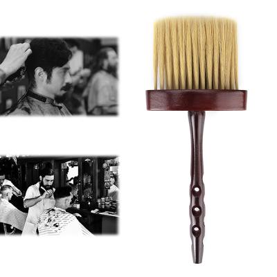 China Hemu Hot Sale Professional Salon Barber Equipment Brush Wooden Long Handle Hair Neck Brush Custom Logo Accepted for sale