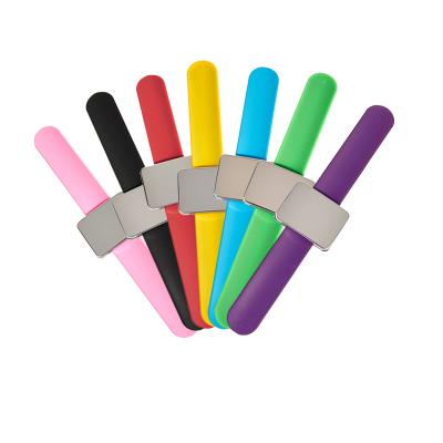 China Hot Selling Beauty Hair Salon Silicone Belt Memory Metal Square Shape Bracelet Hair Clip Holder Series Wrist Band Magnet for sale