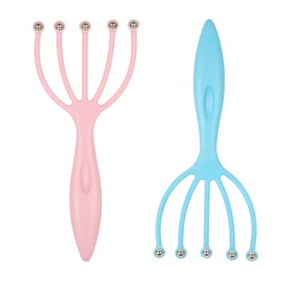 China Hair Salon Stations Equipment New Arrive Home Use Facial Plastic Five Fingers Scalp Claw Massager With Steel Ball For Relax Portable for sale