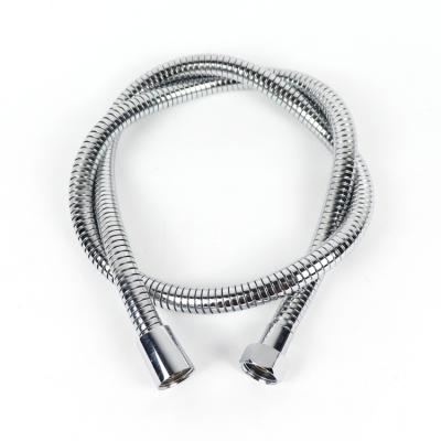 China 1.5 Meter Modern 201 Stainless Steel Polished Double Lock Shower Hose With Zinc Nut And PVC Inner Tube for sale