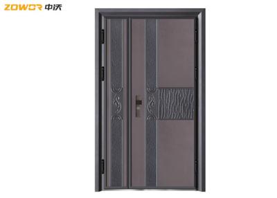 China Luxury House Wrought Iron Entry Doors With Tempered Glass Window for sale