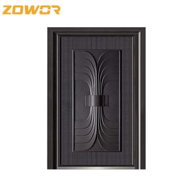 China Residential American Metal Entry Doors Design Steel Front Wrought Iron Exterior Door for sale