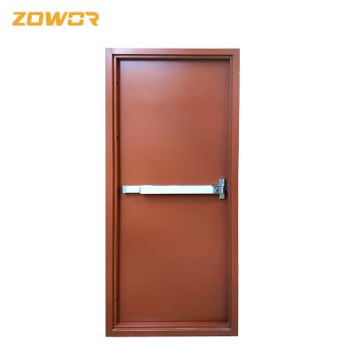 China UL Approved Red Color 1 Hour Rated Commercial Fire Exit Door With Glass/ Double Swing for sale