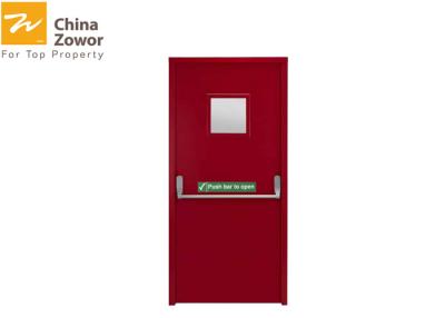 China UL Listed 45 mm Single Swing Steel Insulated Fire Door With Panic Bar/ Fire Exit Door for sale