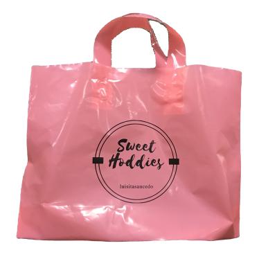 China Recyclable promotional hot sales custom design logo packaging PE shopping bag for clothing and shoes for sale