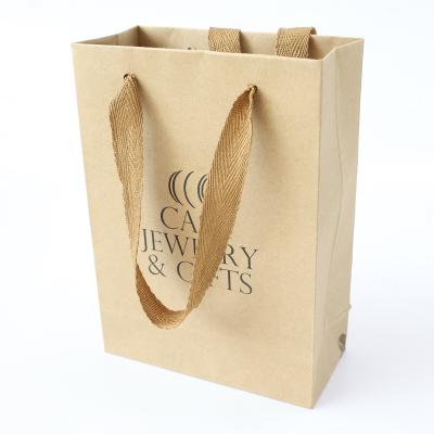 China Recycled Materials Logo Promotional Customization Reusable Brown Kraft Paper Bags For Food for sale