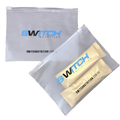 China Recyclable Matte Frosted Plastic Custom Clothing Packaging Bags , Wholesale Transparent Zipper Bag for sale