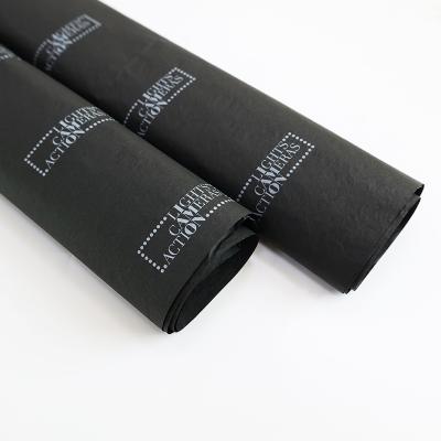 China Biodegradable Black Color Tissue Paper Gift Wrapping Paper Roll With Private Design for sale