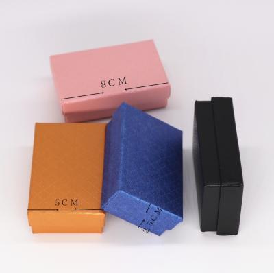 China Recycled Materials Logo Printing Hot Stamping Jewelry Box With Cardboard Flower Label Gift Square Kraft Paper Packaging Luxury Jewelry Box for sale