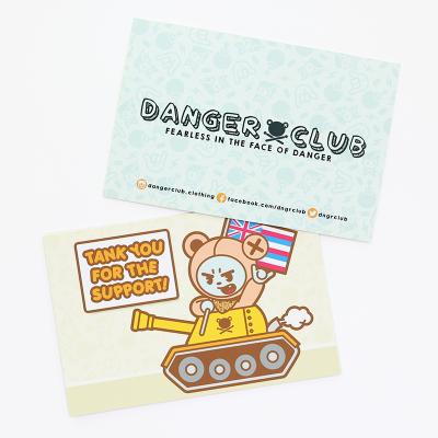 China Gift.Shopping.Food.Candy. Colorful Printing Thank You Card Lovely Paper Card With Custom Shop Logo for sale