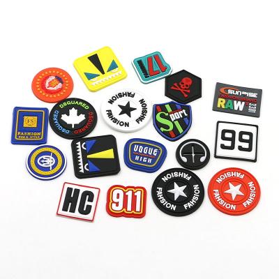 China Hot Selling Wholesale High Quality Reusable Colorful Apparel PVC Label Rubber Patches for sale