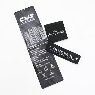 China Brand Clothing Label Washable Custom Folded Woven End Label Printed Logo Clothing Labels for sale