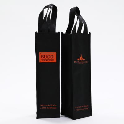 China Cheap factory wholesale portable reusable eco-friendly nonwoven packaging bag recyclable for red wine for sale