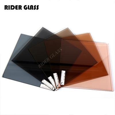 China Modern color 2mm3mm4mm5mm6mm8mm Gray Tinted Float Glass blue bronze green 10m12mm15mm19mm for sale