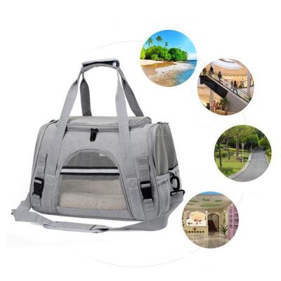 China Breathable Cat Carrier Bags Transport Pet Bag With Locking Safety Zippers for sale