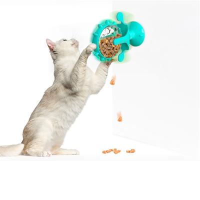 China New Sustainable 360 ​​Degree Rotating Toy Cat Windmill Slow Feeder With Interactive Suction Cup for sale