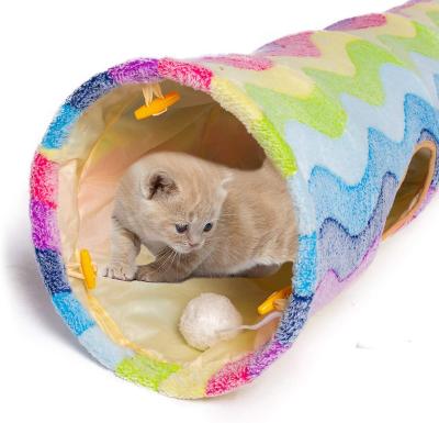 China New Yitari Amazon Noisy Paper Rainbow Cat Tunnel Cat Tunnel Toys Seizure-Resistant Folding Wholesale Viable for sale