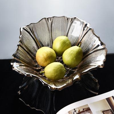 China Light Luxury Petal Salon Home Tea High Burning Temperature (1300 Degree) Multiple European Creative Fruit Basket Tray Decoration for sale