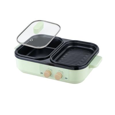 China Household Korea New Style Electric 1.2l 2 In 1 Double Grill Pan Grill Pan for sale