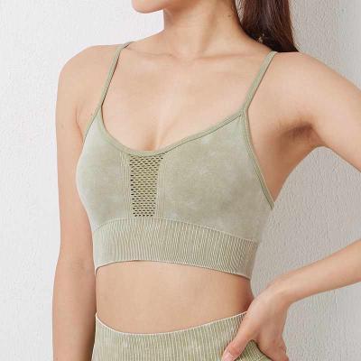 China New water-washed QUICK-DRY seamless sports bra and quick-drying exercise strap underwear yoga wear sports vest for women for sale